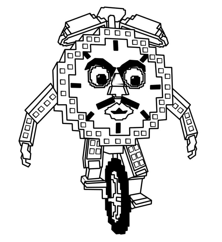 Coloriage Tictac Sahur de Steal a Brainrot