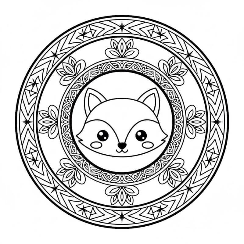 Coloriage Un magnifique mandala de renard