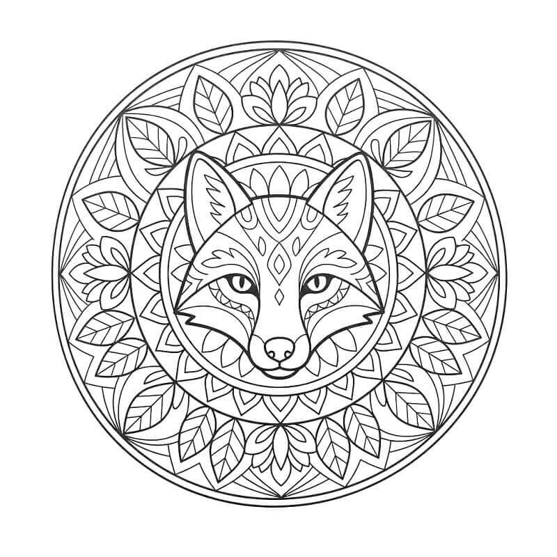 Coloriage Un Mandala renard