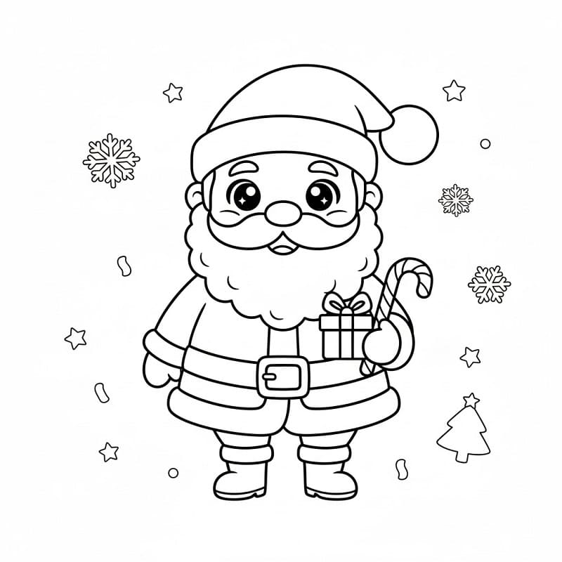 Coloriage Noël Kawaii