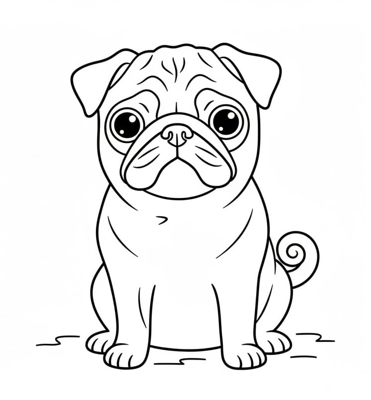 Coloriage Un petit carlin mignon