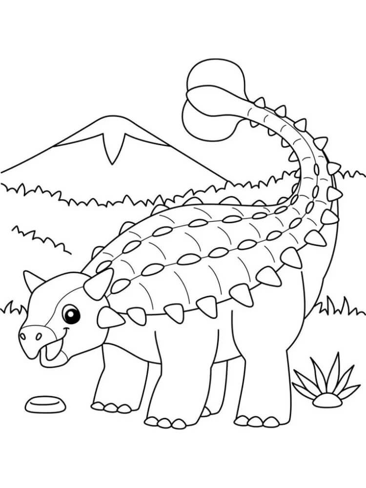 Coloriage Ankylosaure de Dessin Animé