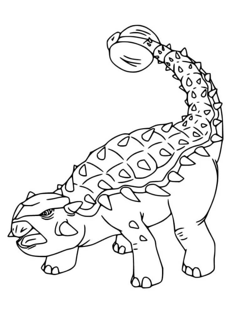 Coloriage Ankylosaure Gratuit Pour les Enfants