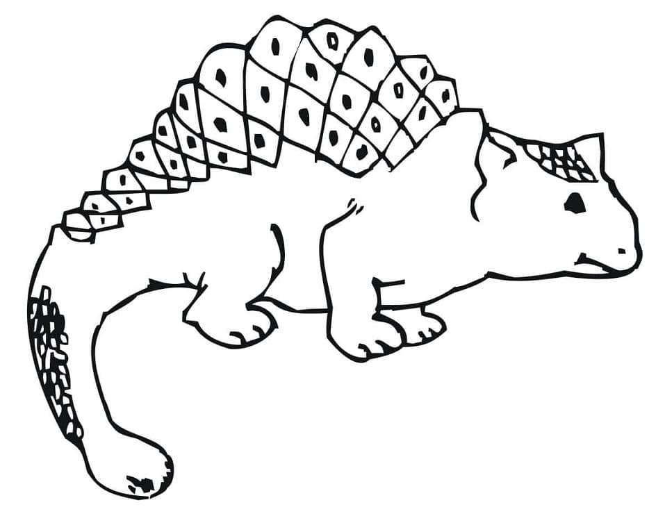Coloriage Ankylosaure Imprimable Gratuit Pour les Enfants