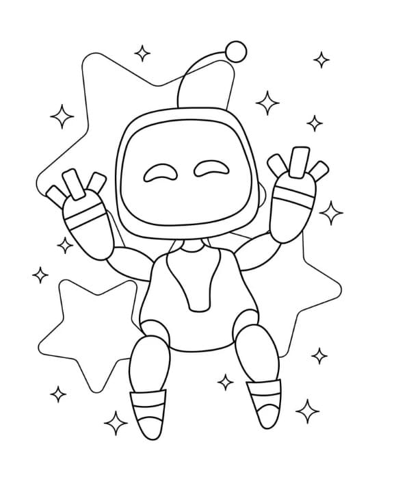 Coloriage Astro Bot Imprimable Gratuit Pour les Enfants
