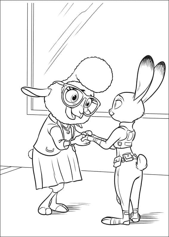Coloriage Bellwether et Judy de Zootopie