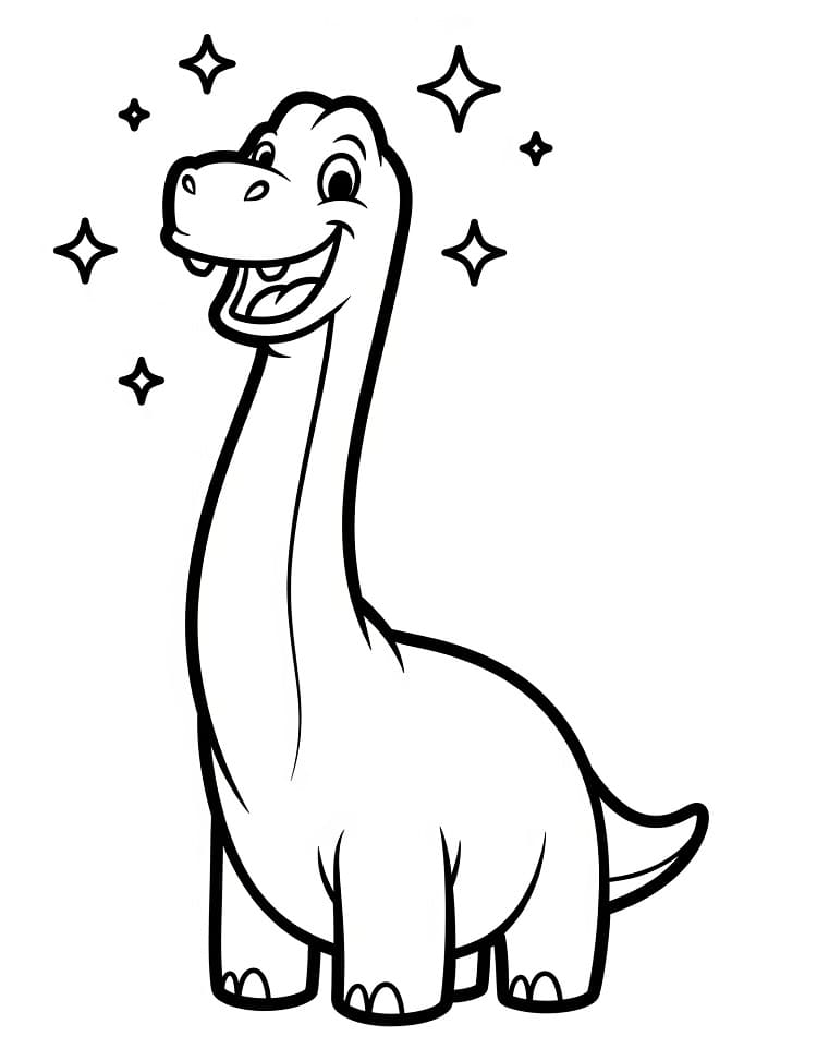 Coloriage Brachiosaure de dessin animé
