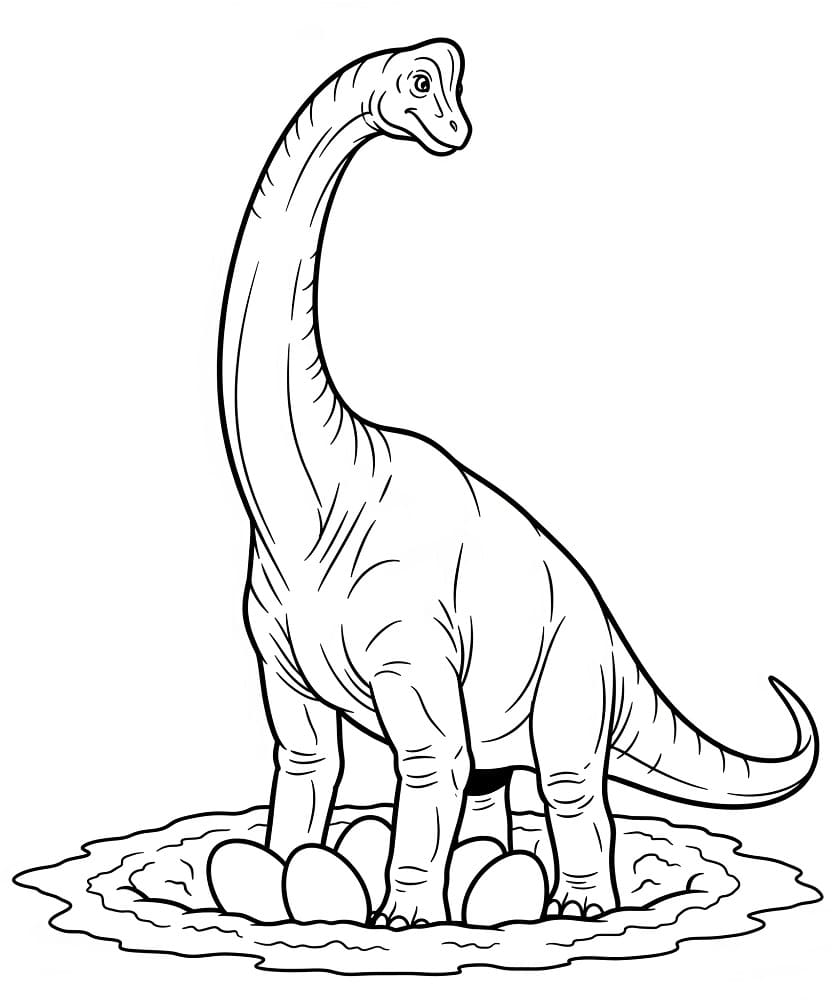 Coloriage Brachiosaure Imprimable Pour les Enfants