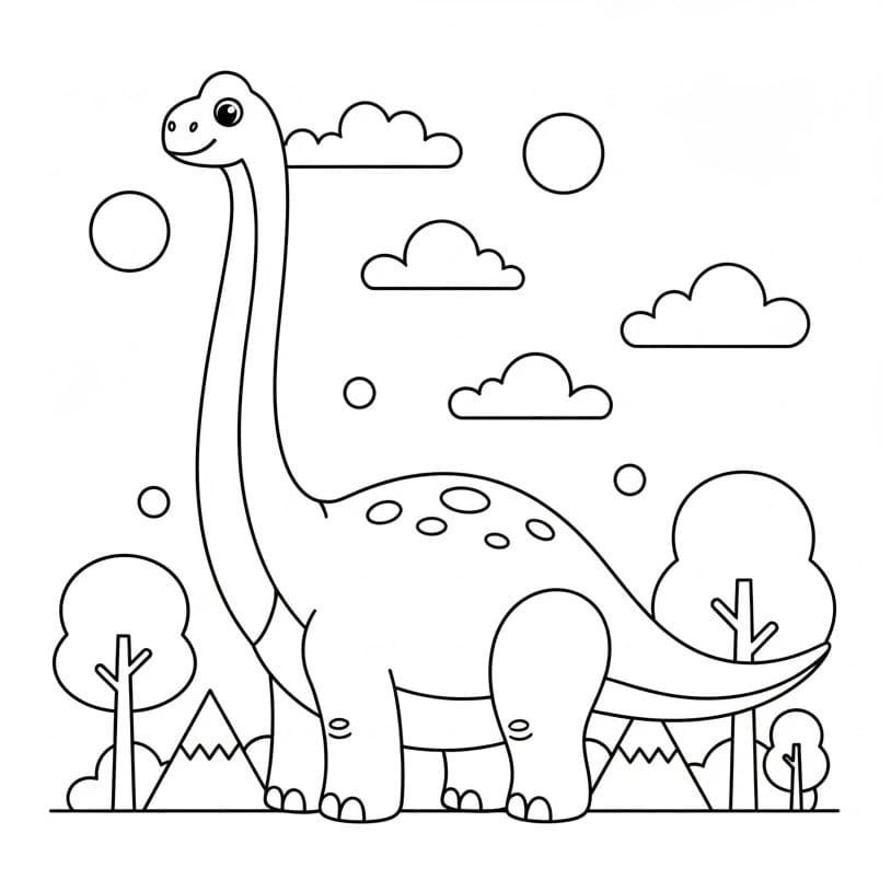 Coloriage Brachiosaure Mignon
