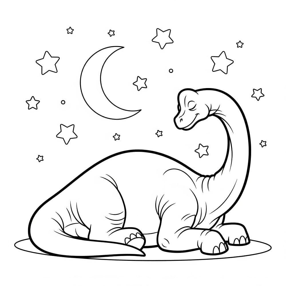 Coloriage Brachiosaure Pour les Enfants