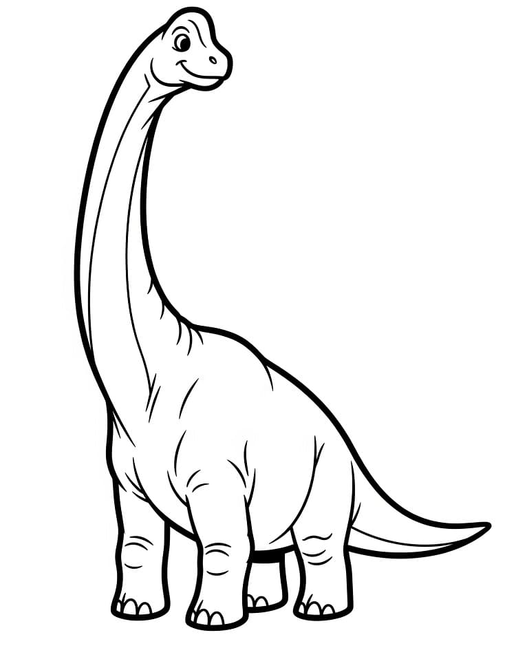 Coloriage Brachiosaure souriant