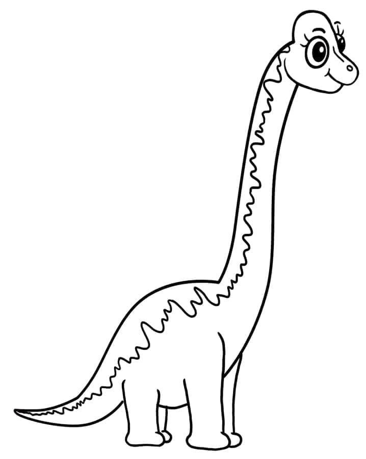 Coloriage Brachiosaure très Mignon