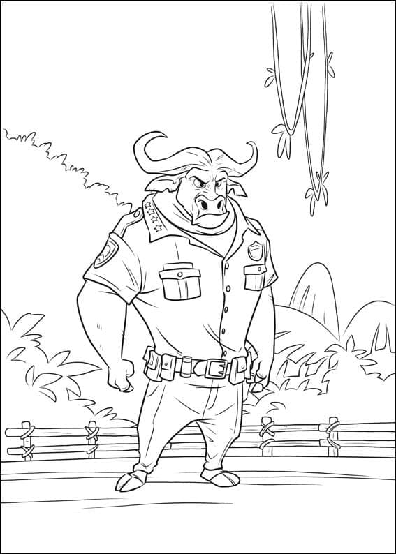 Coloriage Chef Bogo de Zootopie