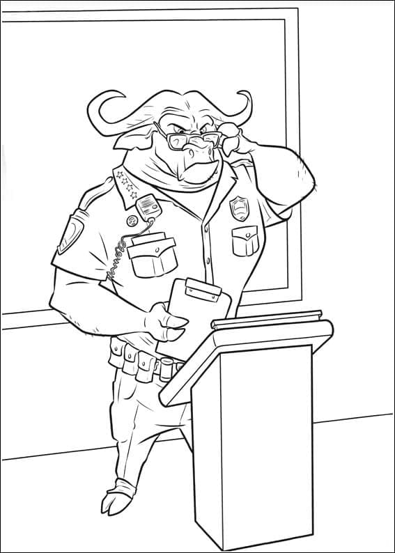 Coloriage Chef Bogo Zootopie