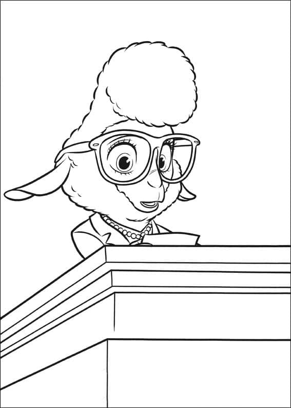 Coloriage Dawn Bellwether de Zootopie