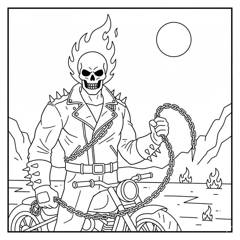Coloriage Dessin de Ghost Rider Gratuit