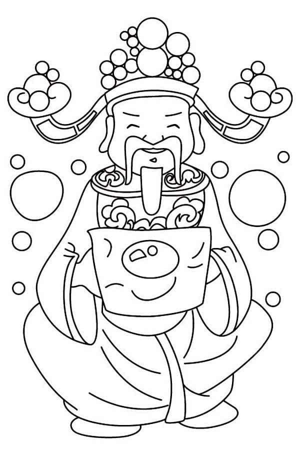 Coloriage Dessin de Nouvel An Chinois