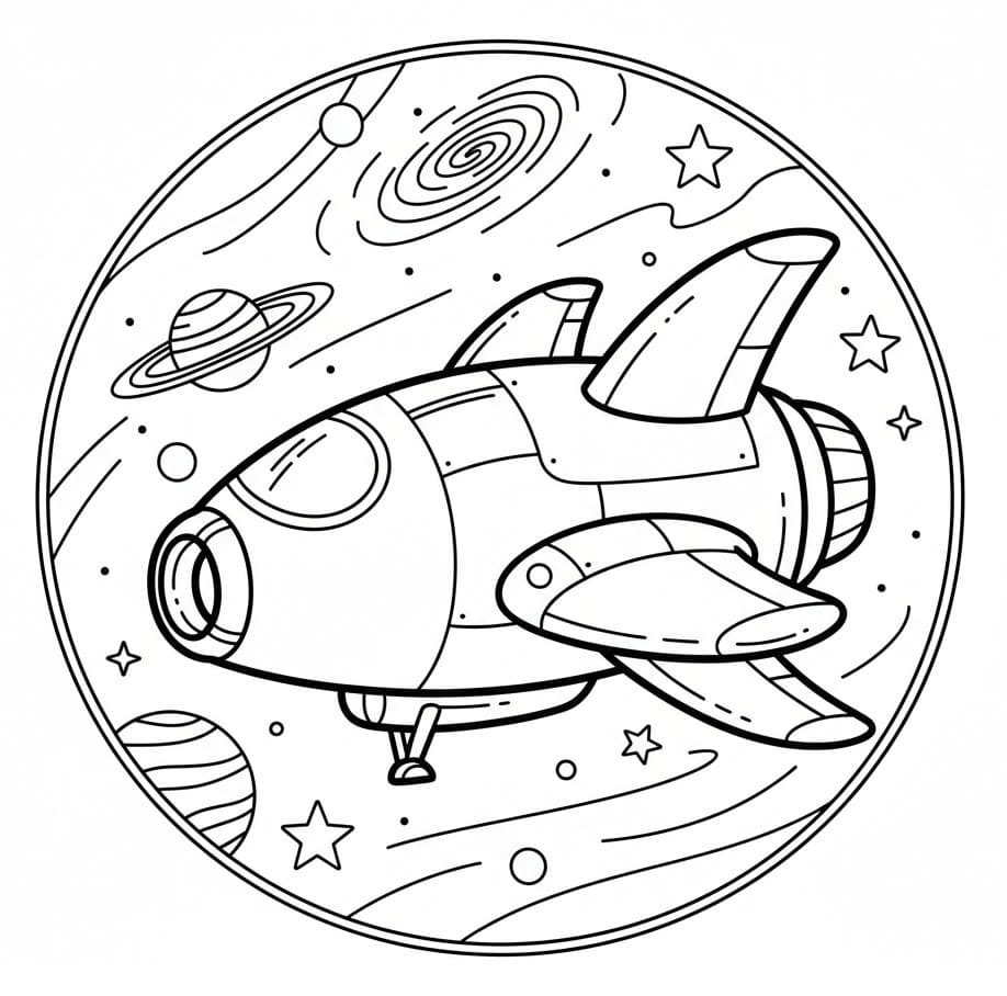 Coloriage Dessin de Vaisseau Spatial