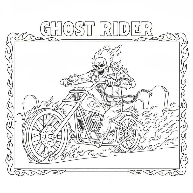 Coloriage Dessin Gratuit de Ghost Rider