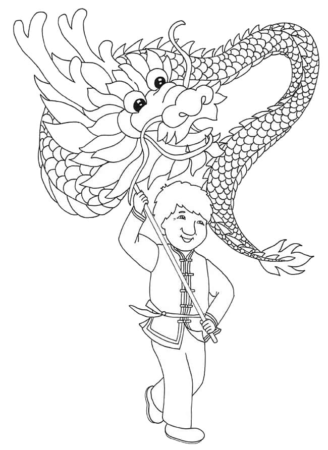Coloriage Dessin Gratuit de Nouvel An Chinois