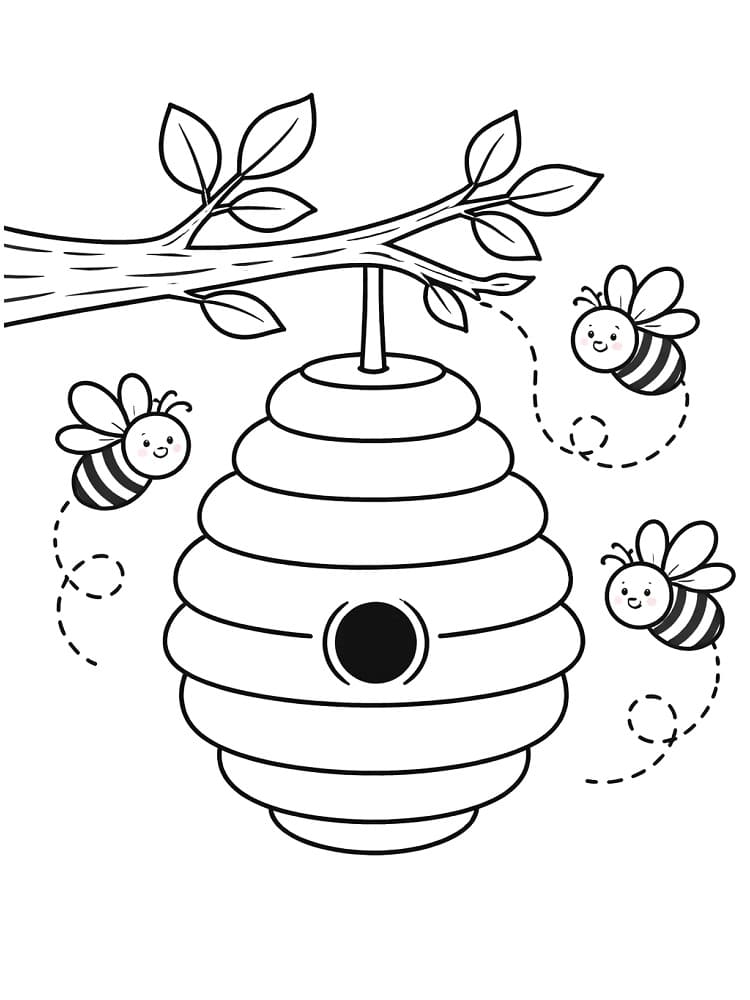 Coloriage Dessin Gratuit de Ruche
