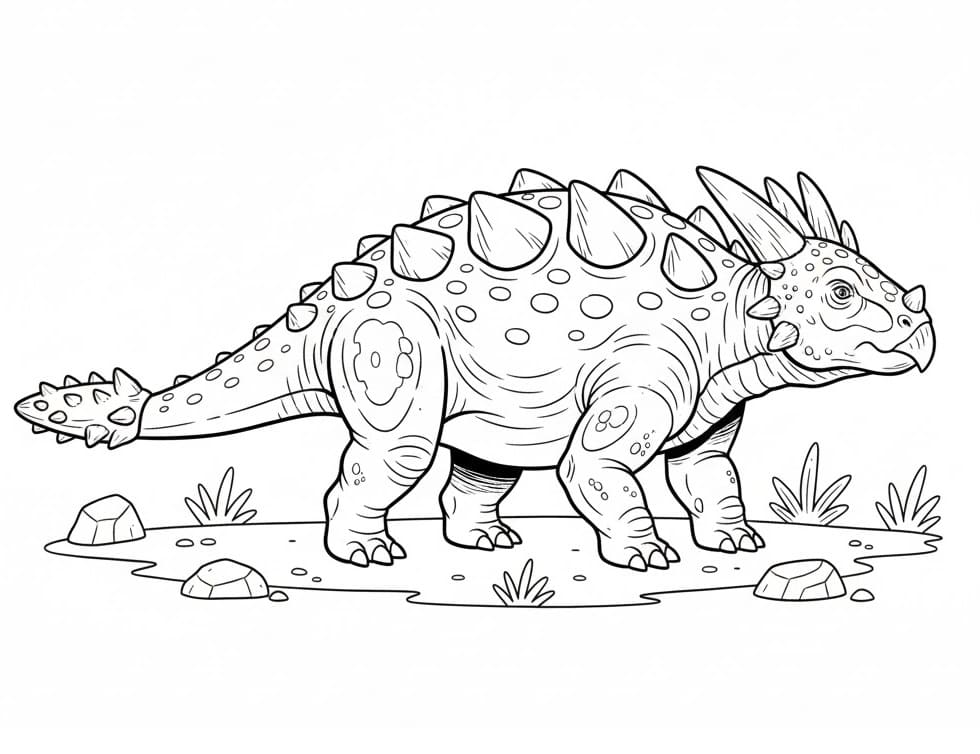 Coloriage Dinosaure Ankylosaure