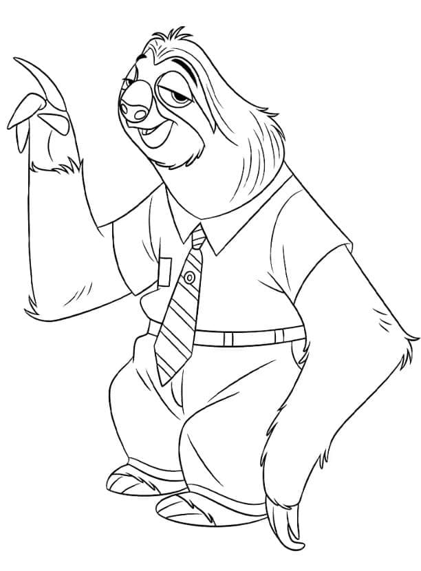 Coloriage Flash dans Zootopie