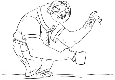 Coloriage Flash Slothmore de Zootopie