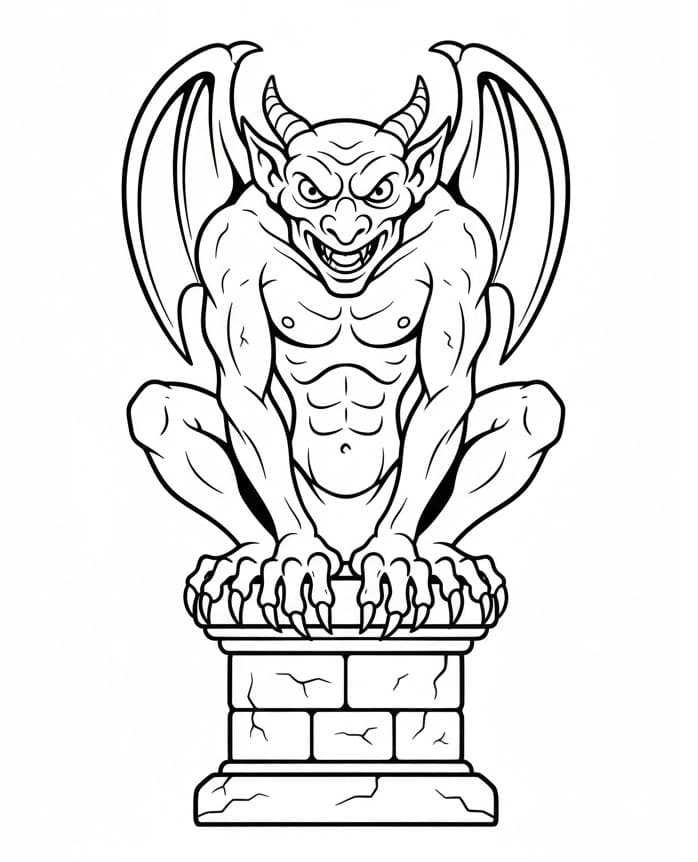 Coloriage Gargouille Gratuit