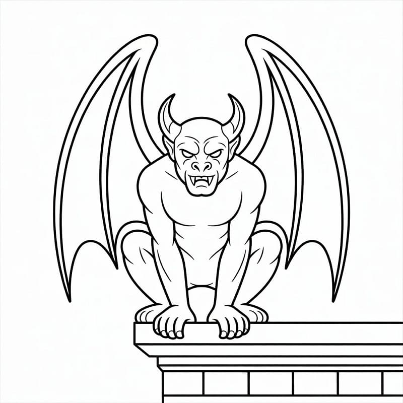 Coloriage Gargouille Imprimable Gratuit