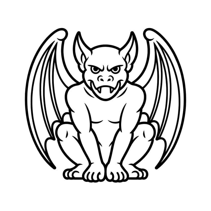 Coloriage Gargouille Imprimable Pour les Enfants