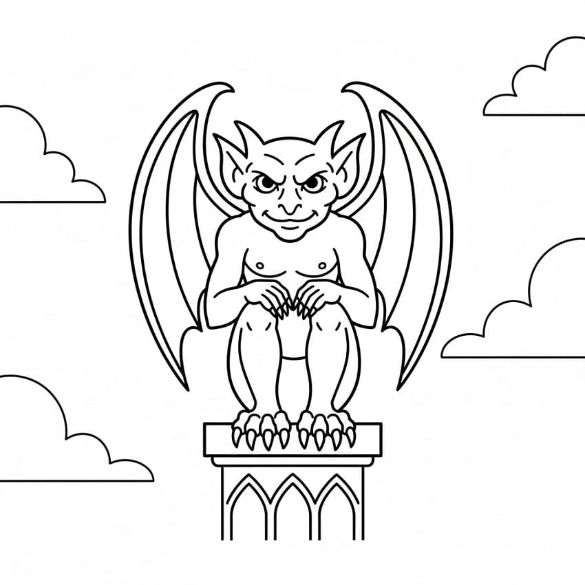 Coloriage Gargouille Imprimable