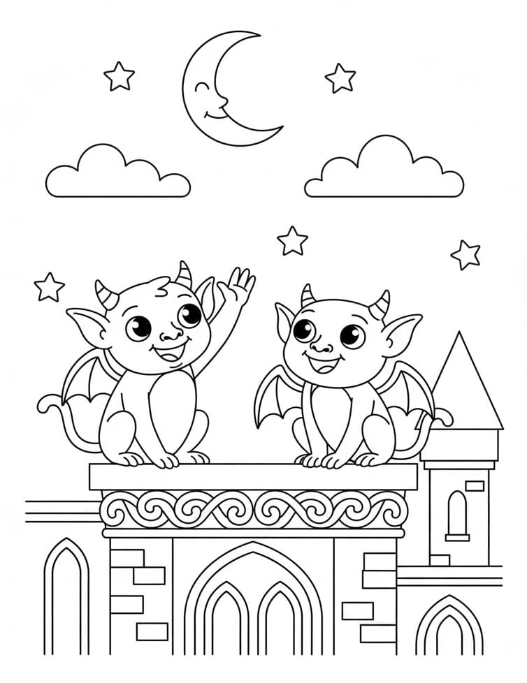 Coloriage Gargouilles