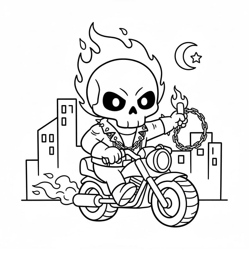 Coloriage Ghost Rider Amical
