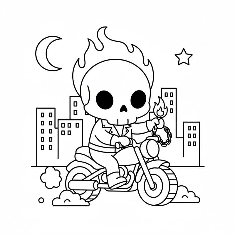 Coloriage Ghost Rider de Dessin Animé