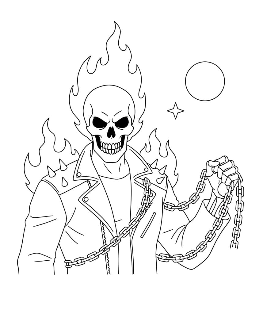 Coloriage Ghost Rider Gratuit Pour les Enfants