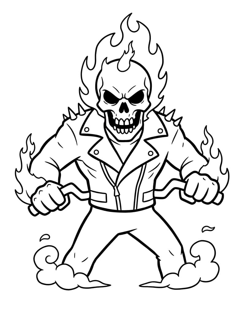 Coloriage Ghost Rider Imprimable Gratuit Pour les Enfants