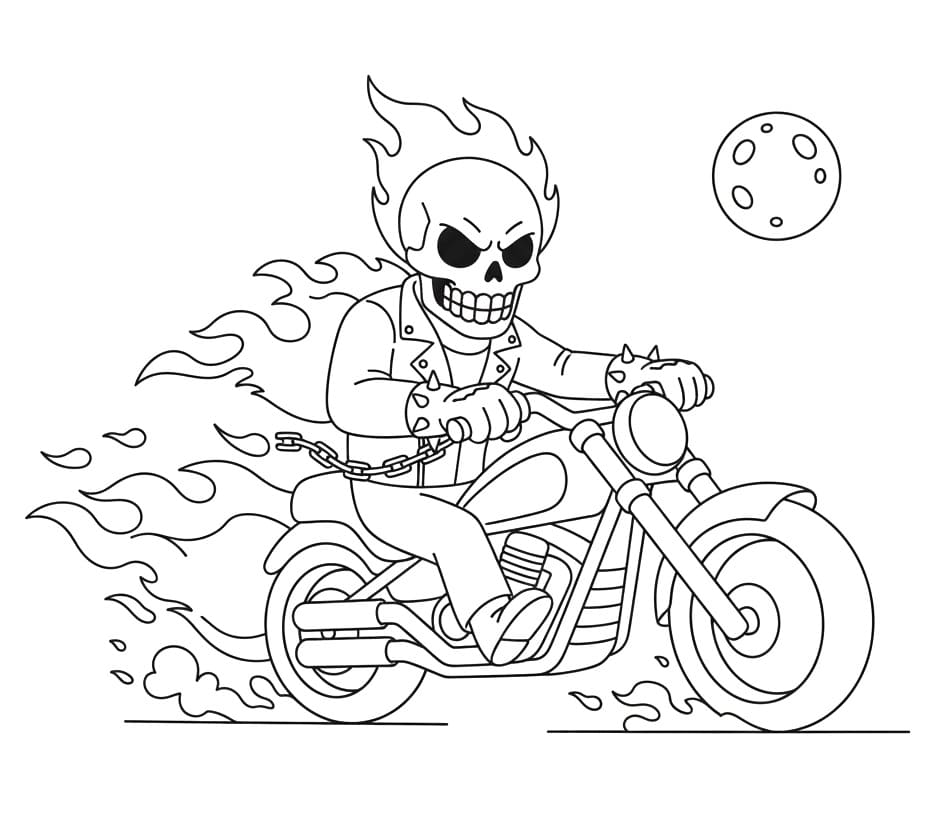 Coloriage Ghost Rider Imprimable Gratuit