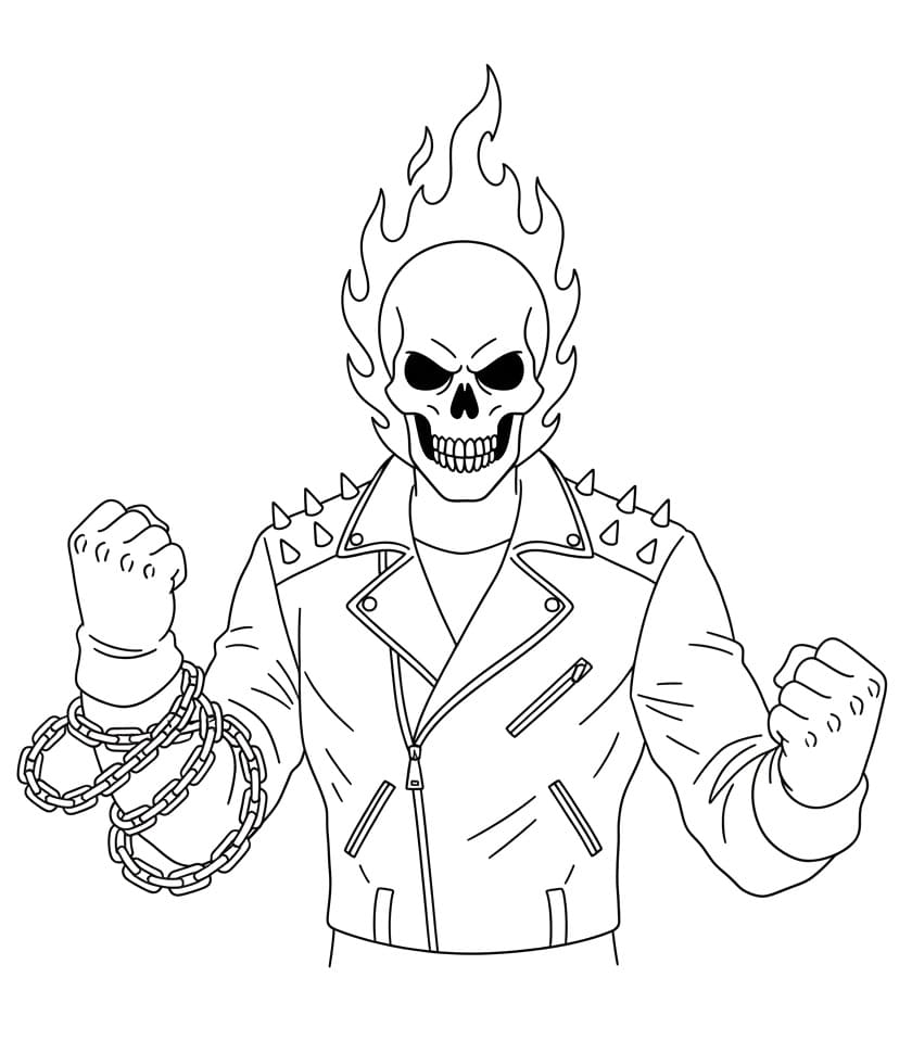 Coloriage Ghost Rider Imprimable Pour les Enfants