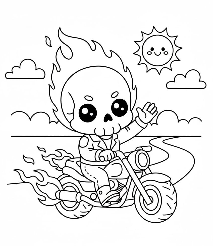 Coloriage Ghost Rider Mignon