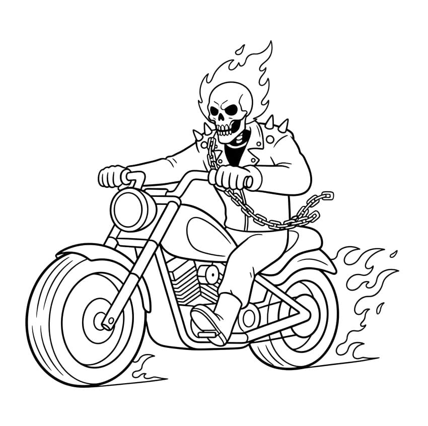 Coloriage Ghost Rider Puissant