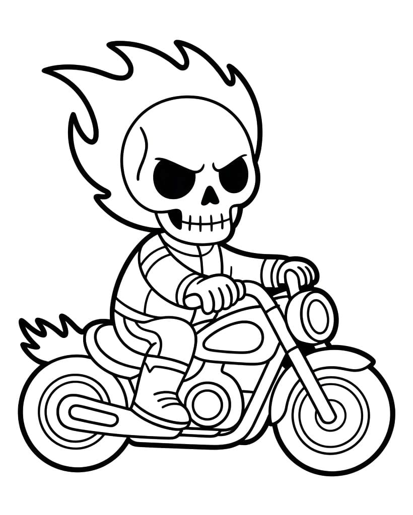 Coloriage Ghost Rider Simple