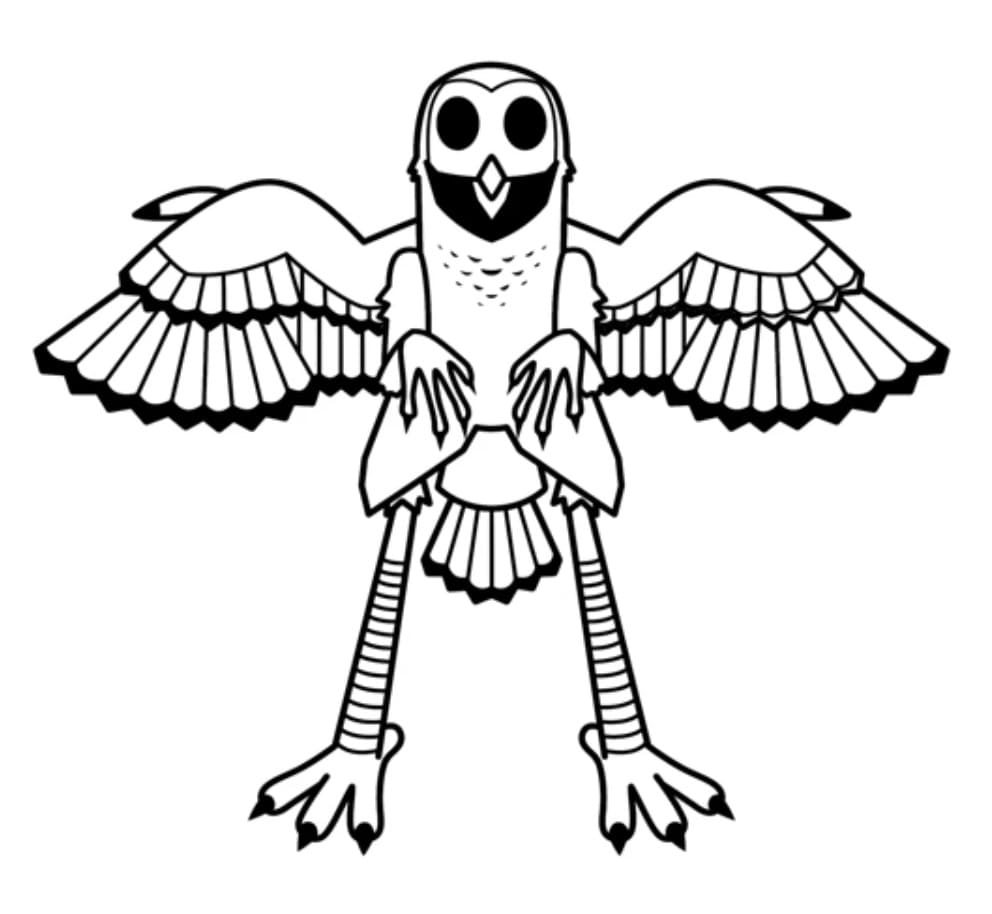 Coloriage Hibou dans 99 Nuits dans la Forêt