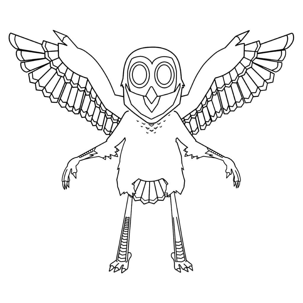 Coloriage Hibou de 99 Nuits dans la Forêt