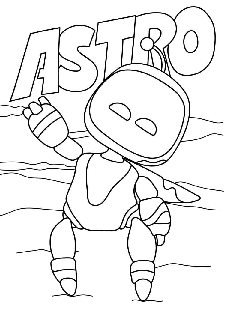 Coloriage Imprimable Astro Bot Pour les Enfants