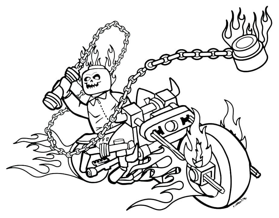 Coloriage Imprimable Ghost Rider Pour les Enfants