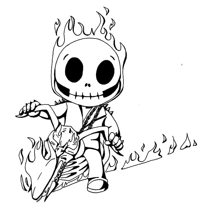 Coloriage Imprimable Gratuit Ghost Rider