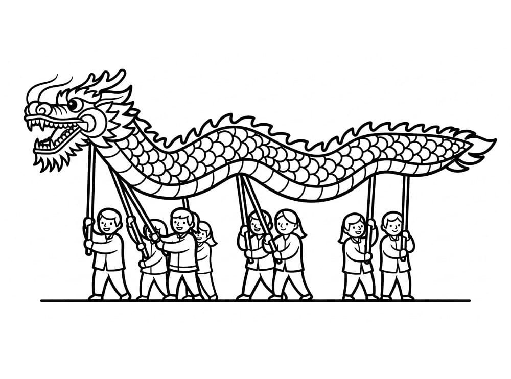 Coloriage Imprimable Gratuit Nouvel An Chinois Pour les Enfants