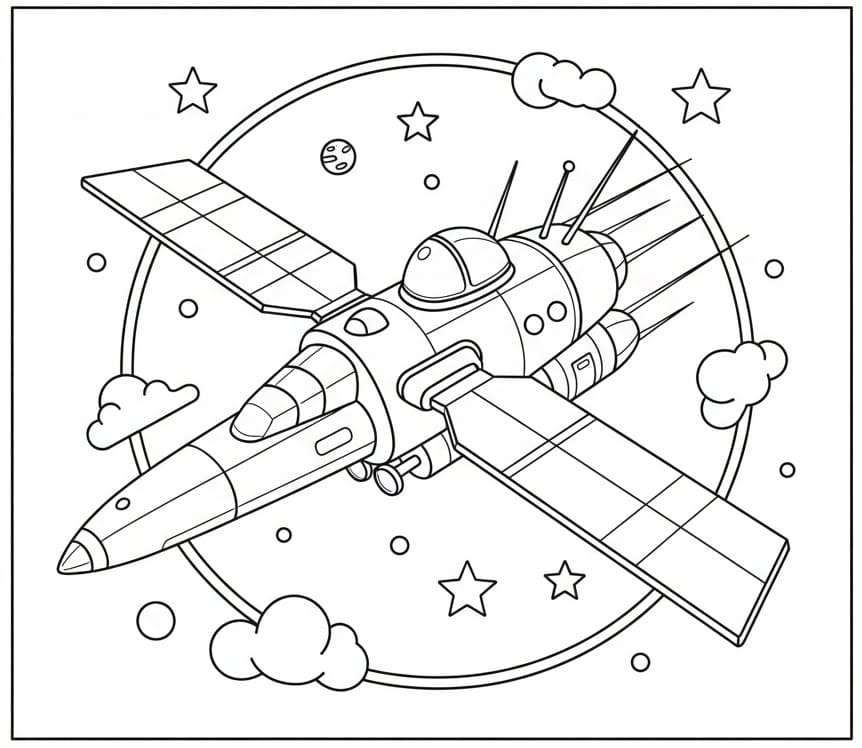 Coloriage Imprimable Gratuit Vaisseau Spatial