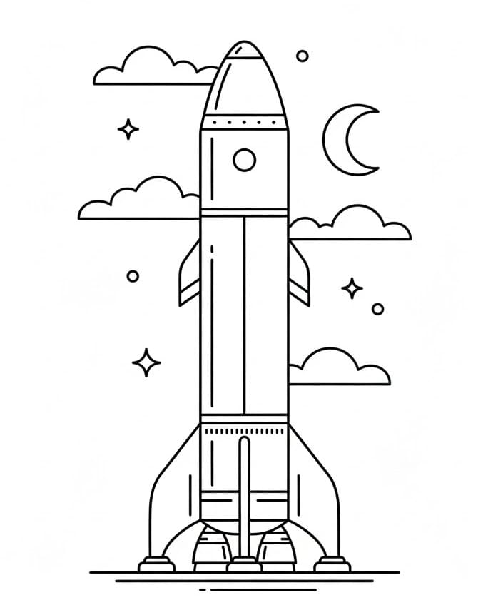Coloriage Imprimable Vaisseau Spatial Pour les Enfants